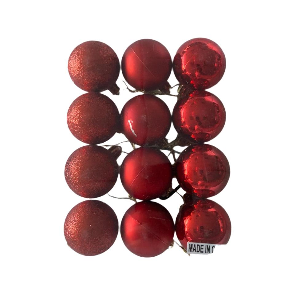 Red Christmas Balls 12pc in Box | Xmas decorations in Dar Tanzania