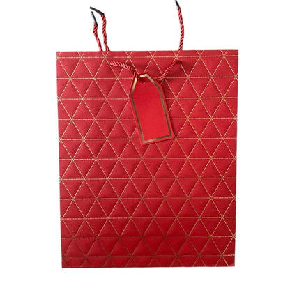 Red with gold triangles Gift Bag Large | Gift bags in Dar Tanzania