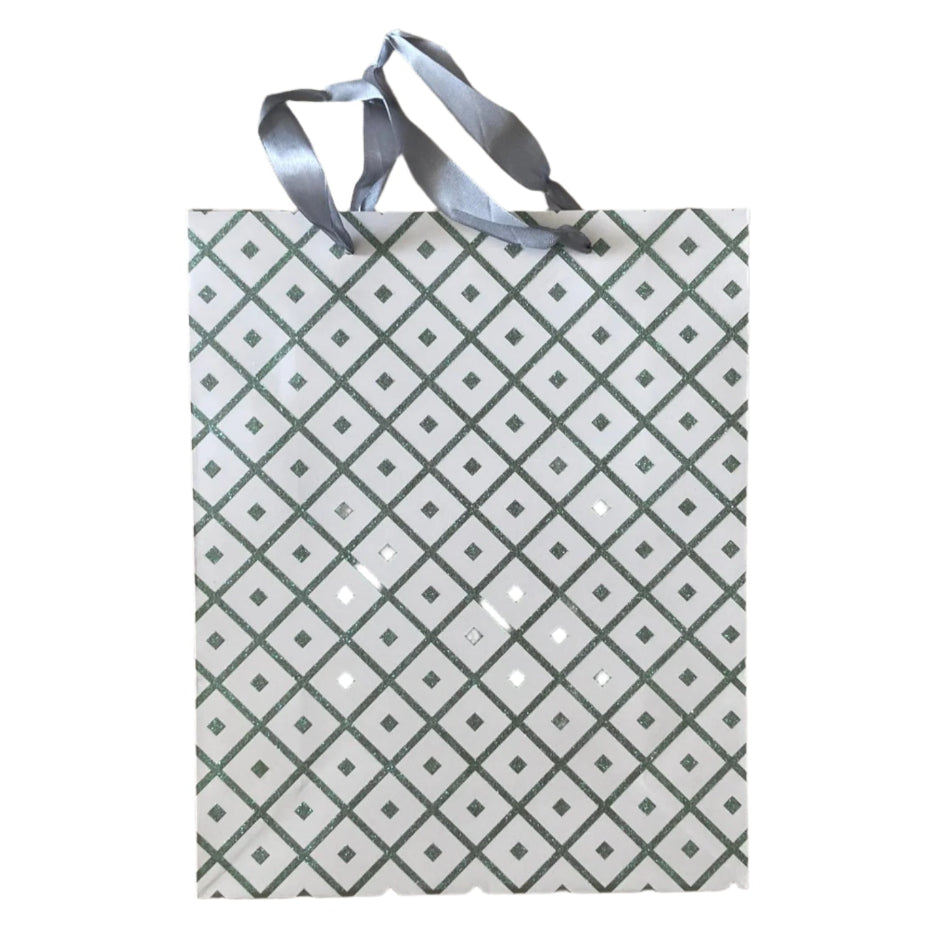 Geometric White Glitter Gift Bag A4 | Gift bags in Dar Tanzania
