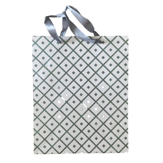 Geometric White Glitter Gift Bag A4 | Gift bags in Dar Tanzania