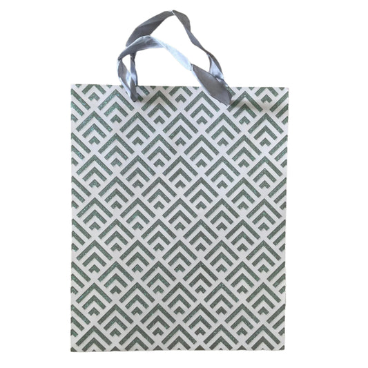 Chevrons White Glitter Gift Bag A4 | Gift bags in Dar Tanzania