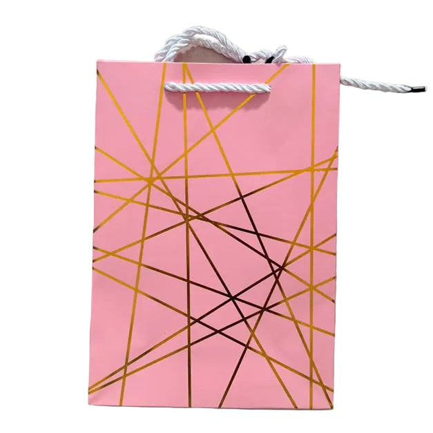 Pink with Gold lines Gift Bag A5 | Gift Bags in Dar Tanzania