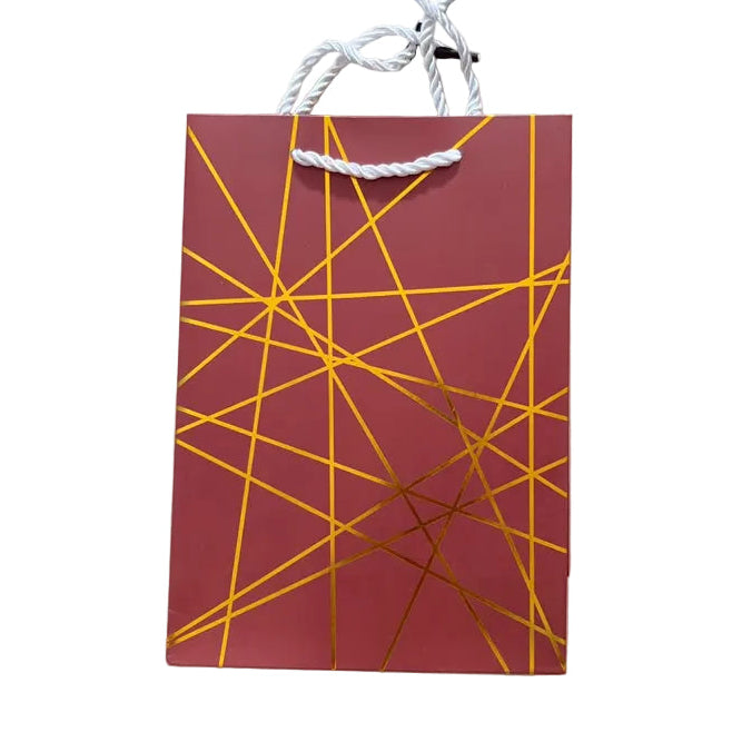 Maroon with Gold lines Gift Bag A5 | Gift Bags in Dar Tanzania
