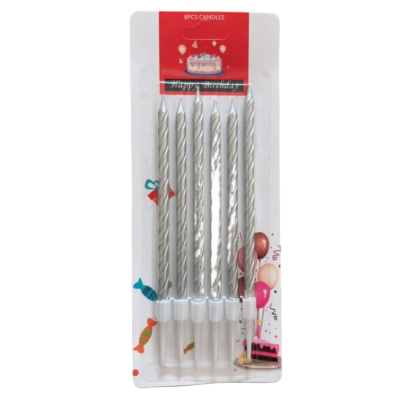 Silver Metallic Spiral Birthday Candle | Cake candles in Dar Tanzania