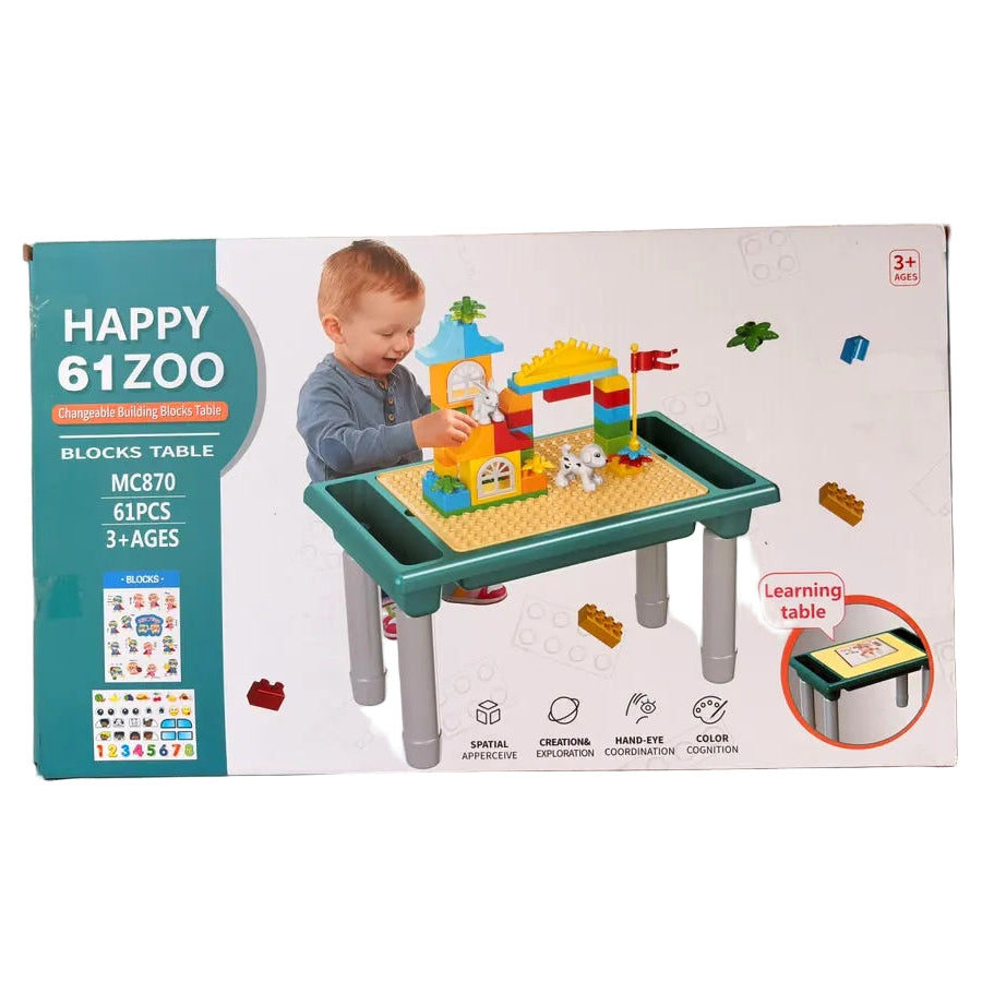 HAPPY ZOO 61pc Building Blocks With Table | Building Toys in Tanzania