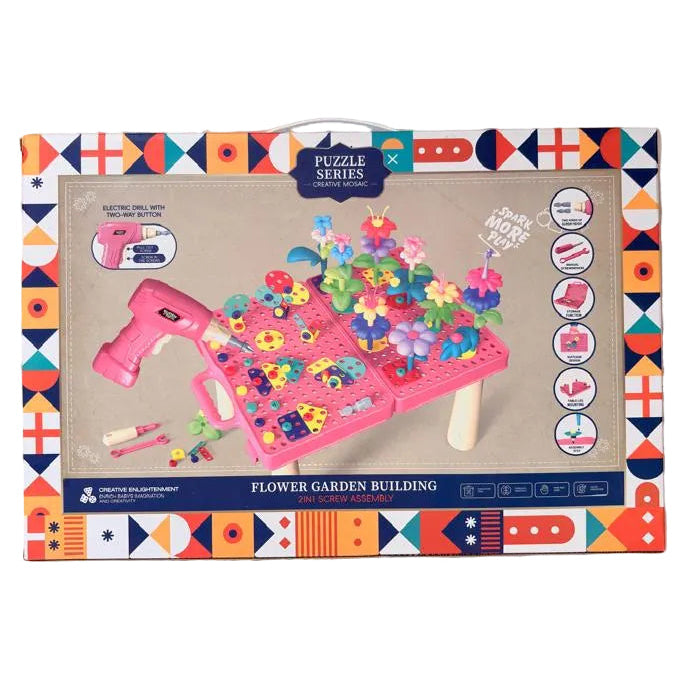 Flower Garden, Screw Assembly Building Set With Table