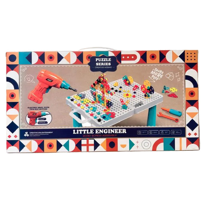 Little Engineer 2D, 3D, Screw Assembly Building Set With Table