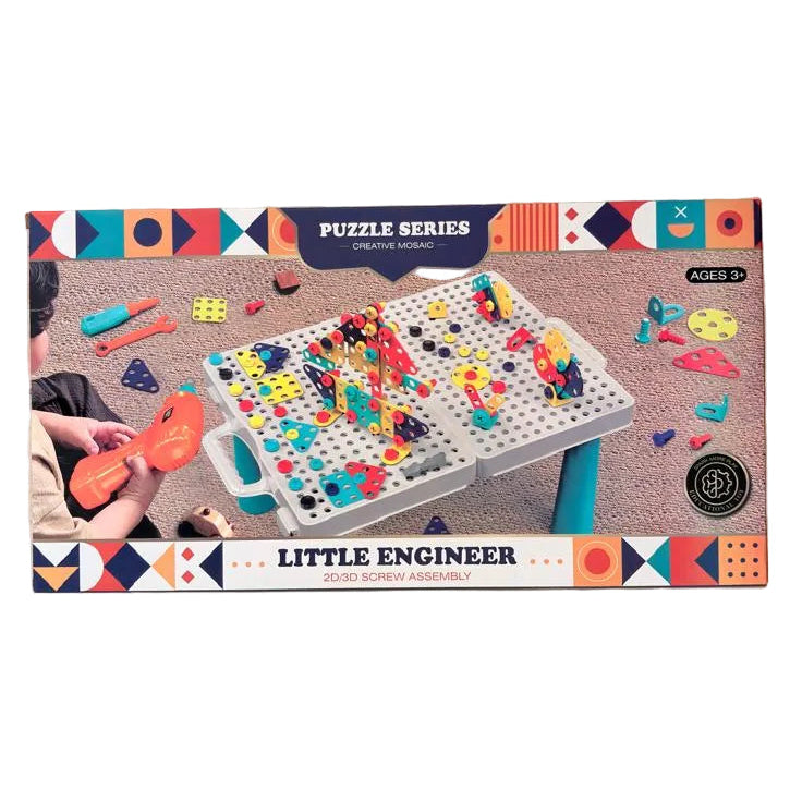 Little Engineer 2D, 3D, Screw Assembly Building Set With Table