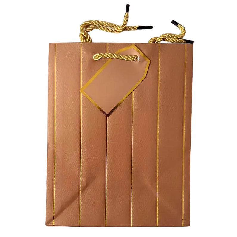 Brown with gold lines Gift Bag A5 | Gift bags in Dar Tanzania