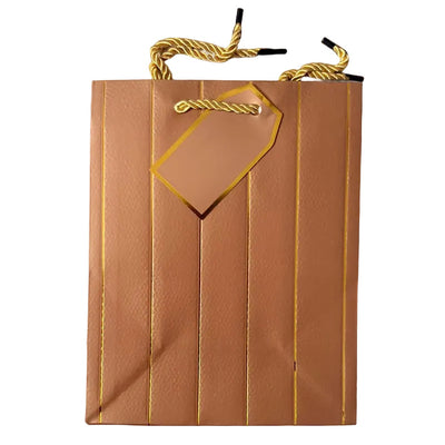 Brown with gold lines Gift Bag A5 | Gift bags in Dar Tanzania