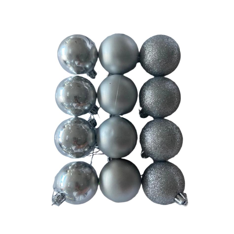 Silver Christmas Balls 12pc in Box | Xmas decorations in Dar Tanzania