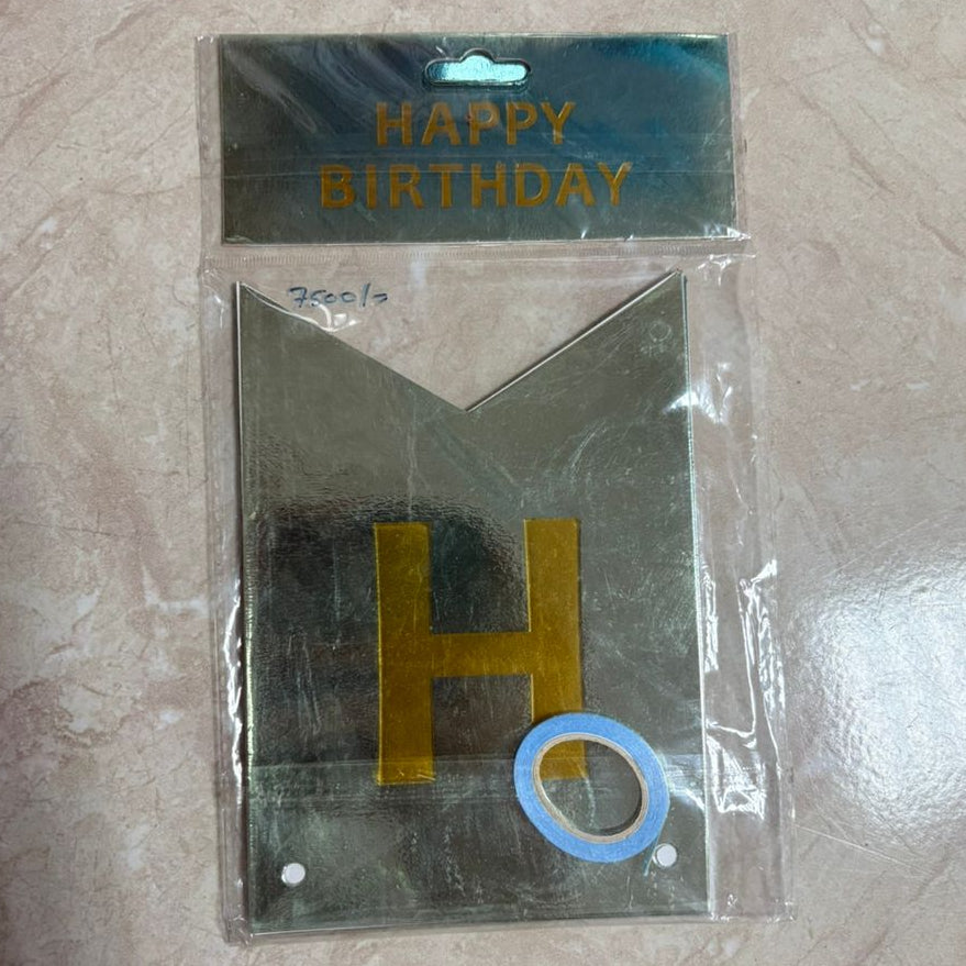 Creative Light blue With Gold Foil Happy Birthday Banner in Dar Tanzania