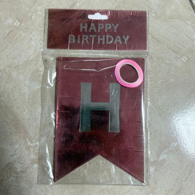Creative Peach With silver Foil Happy Birthday Banner in Dar Tanzania