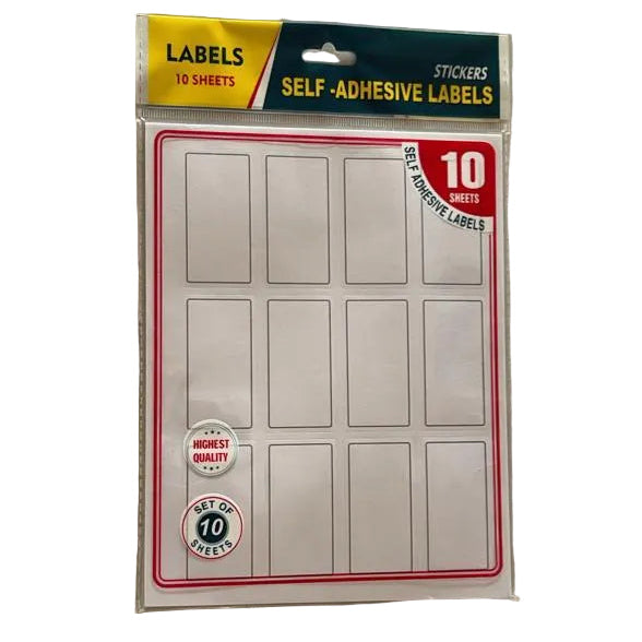 120pc Self-Adhesive White Label Stickers Pack, 6cm x 3cm