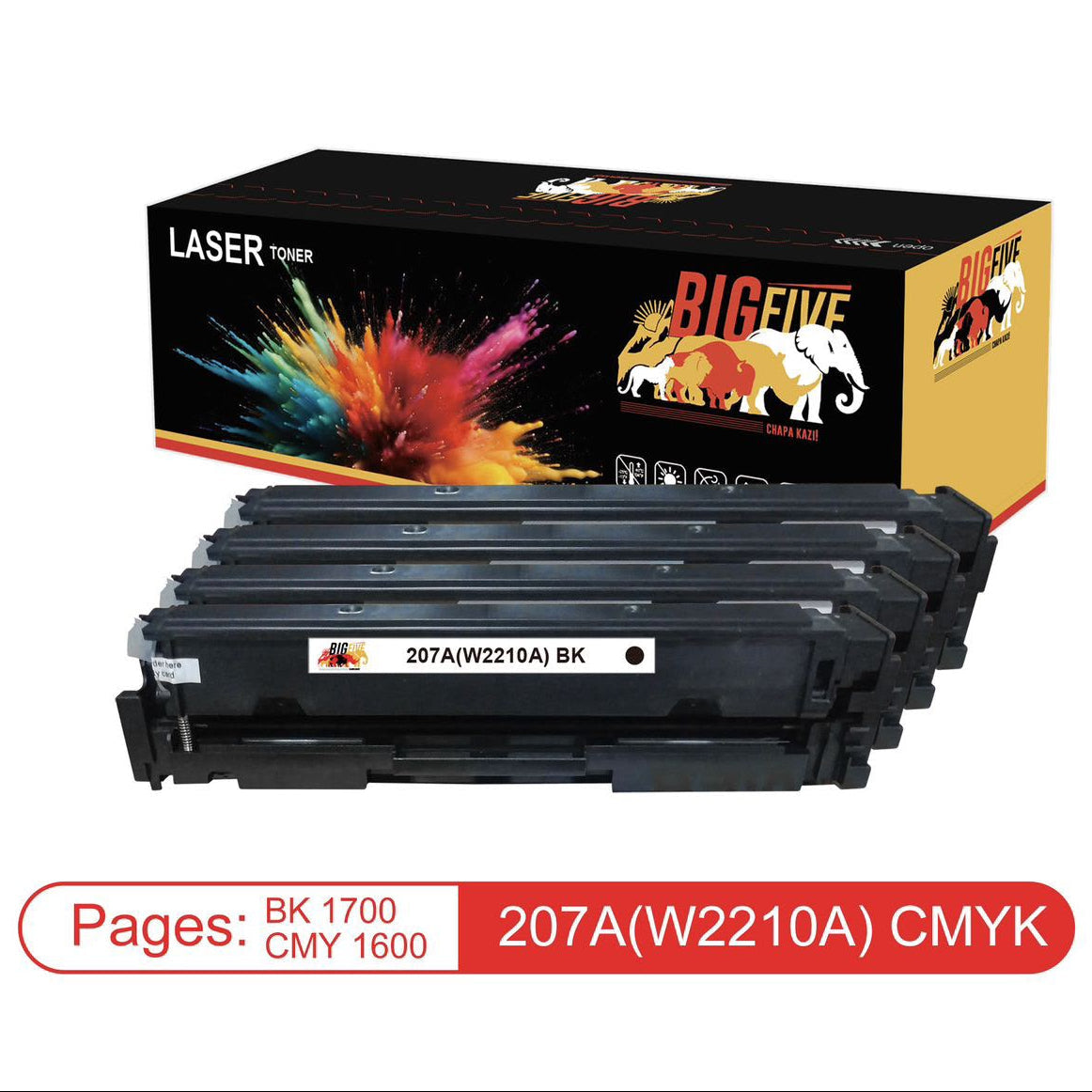 BIG FIVE Compatible Toner For HP 207A | W2210A, W2211A, W2212A, W2213A