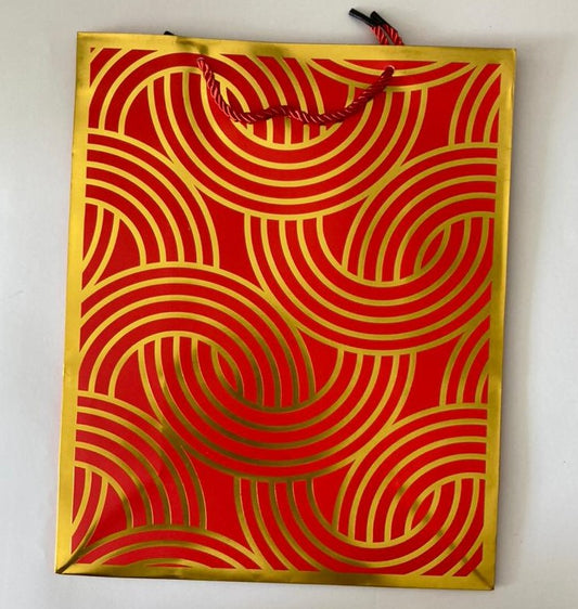 Red Gold Spiral Embroidery Gift Bag Large | Gift bags in Dar Tanzania