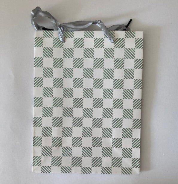 Silver Glitter Squares White Gift Bag A5 | Gift Bags in Dar Tanzania
