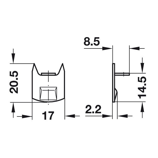 Hafele Angled Striking Plate 25170709