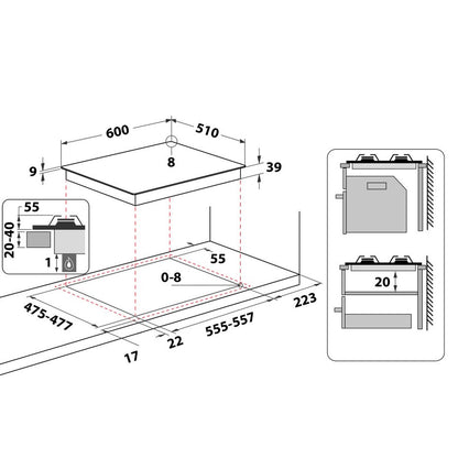 ARISTON 4 Gas Burners Built-In Hob PCN642T-IX | Hobs in Dar Tanzania
