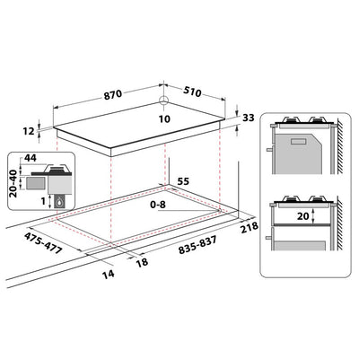 ARISTON 5 Gas Burners Built-In Hob PHN961TS-IX  | Hobs in Dar Tanzania