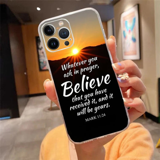 Bible Quotes Believe Silicone Cover For iPhone 11/12/13/14/15