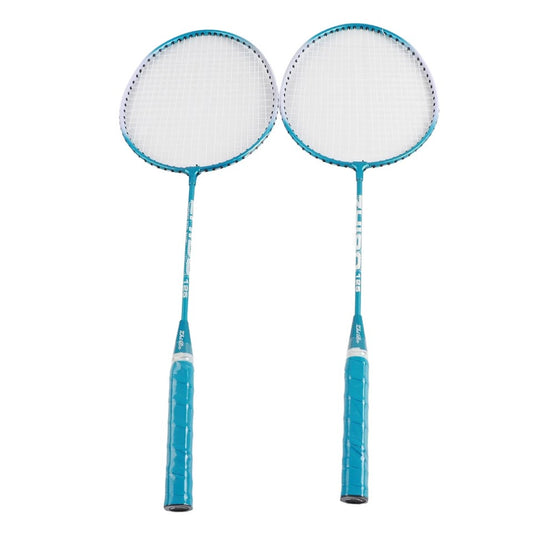 Light blue badminton rackets set