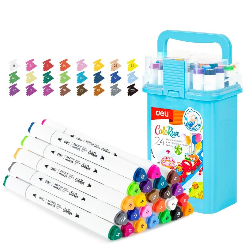 DELI ColoRun 24pc Sketch Markers | Colouring markers in Tanzania