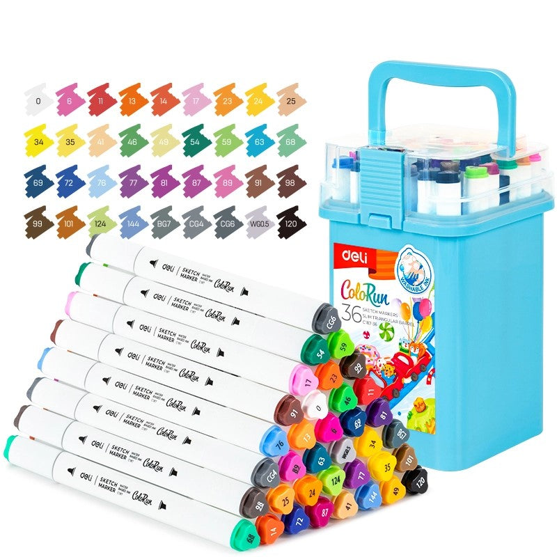 DELI ColoRun 36pc Sketch Markers | Colouring markers in Tanzania