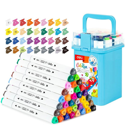 DELI ColoRun 36pc Sketch Markers | Colouring markers in Tanzania