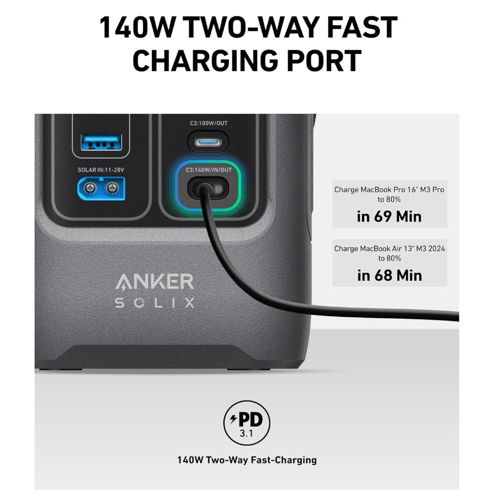 ANKER SOLIX C200, 60000mAh, 200W, 192Wh, DC Portable Power Station