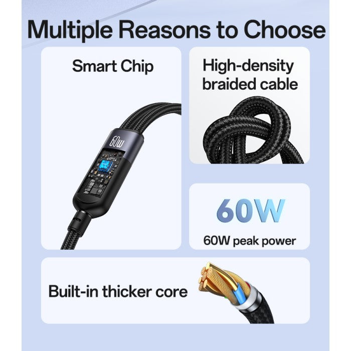 YESIDO USB-C, USB-C to iP Watch, 1.2m, 60W Fast Charging Cable CA136C