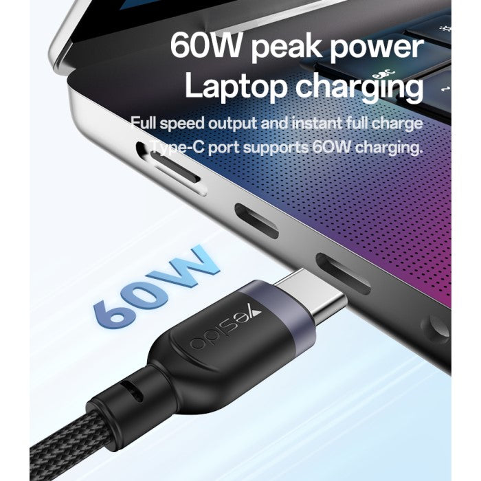 YESIDO USB-C, USB-C to iP Watch, 1.2m, 60W Fast Charging Cable CA136C