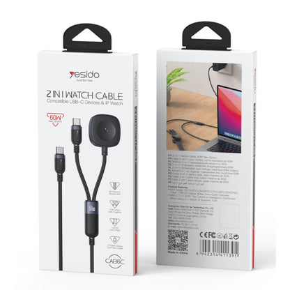 YESIDO USB-C, USB-C to iP Watch, 1.2m, 60W Fast Charging Cable CA136C