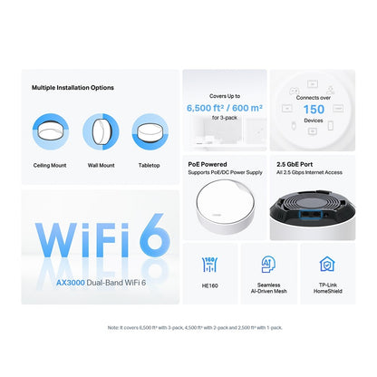 TP-LINK Deco X50-PoE, AX3000 Whole Home Mesh Wi-Fi 6 | Tanzania