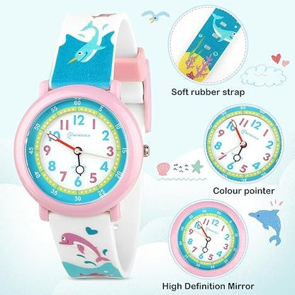 Girls Pink Blue Dolphin Silicone Watch | Kids watches in Tanzania 