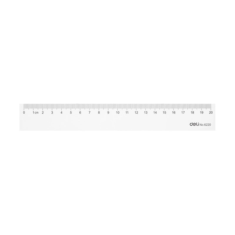 DELI 20cm Transparent Ruler | School stationery in Dar Tanzania