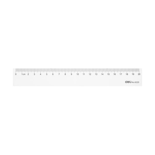 DELI 20cm Transparent Ruler | School stationery in Dar Tanzania