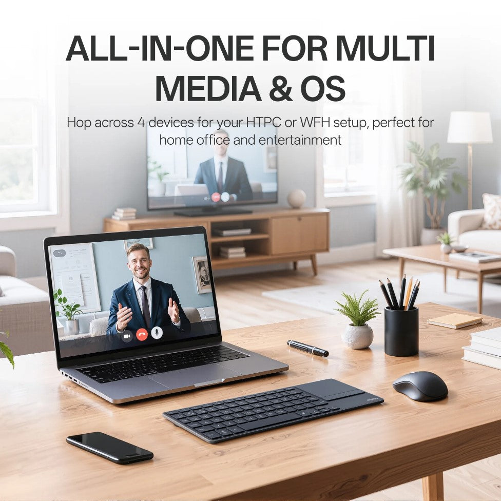 RAPOO E900T Bluetooth/ Wireless, Multi-mode Keyboard With Touchpad