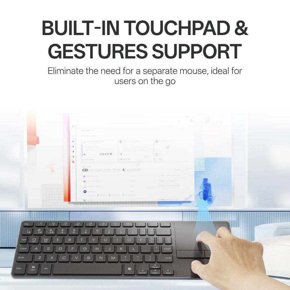 RAPOO E900T Bluetooth/ Wireless, Multi-mode Keyboard With Touchpad