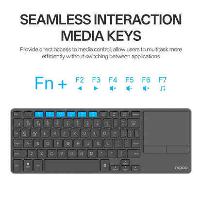 RAPOO E900T Bluetooth/ Wireless, Multi-mode Keyboard With Touchpad