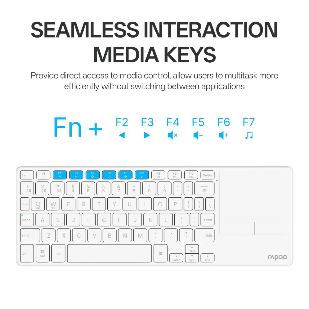 RAPOO E900T Bluetooth/ Wireless, Multi-mode Keyboard With Touchpad
