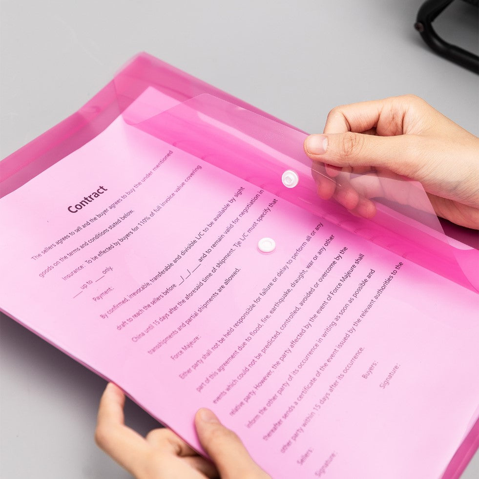 DELI A4 Pink Plastic Folder With Button | Folder in Dar Tanzania