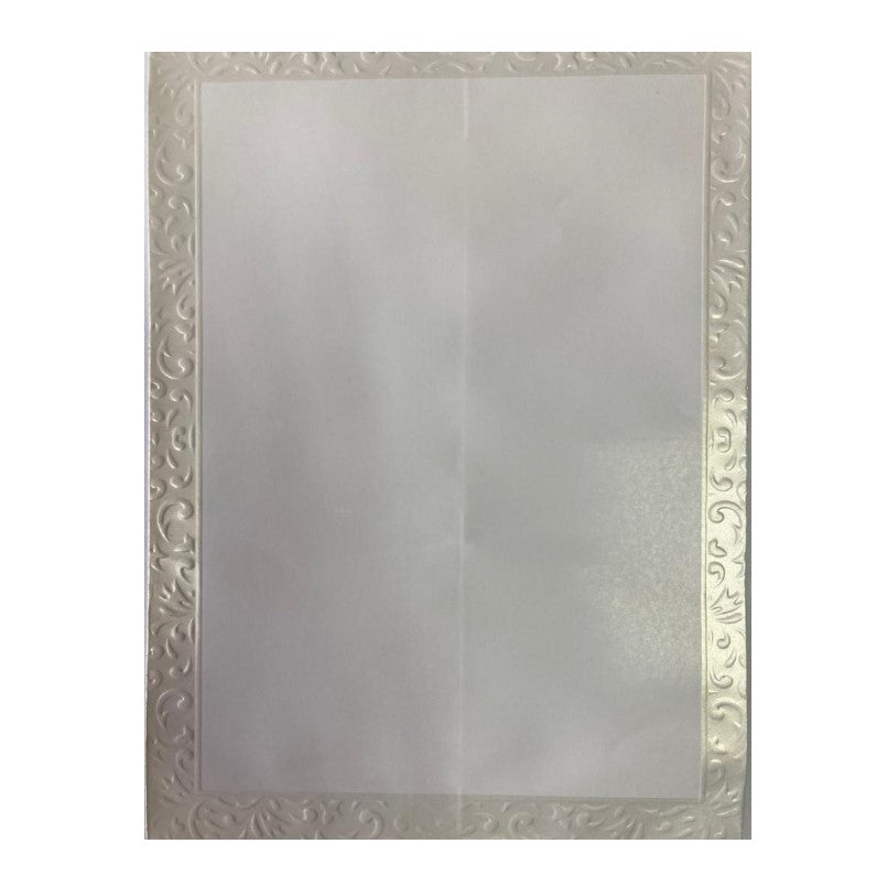 Invitees Floral Emboss Border Cream Glossy Envelope 6x9Inch | Tanzania