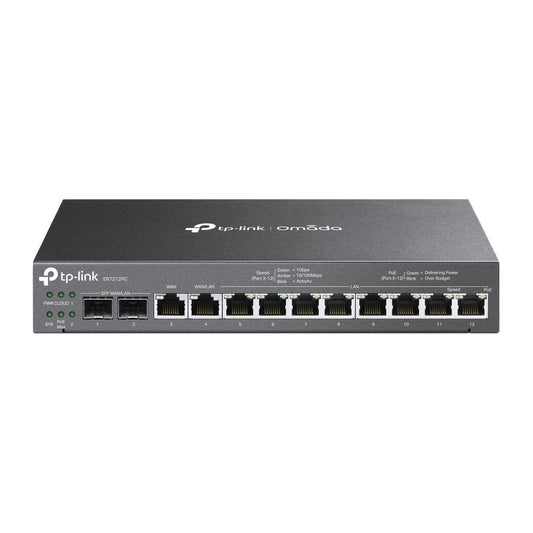 TP-LINK Omada 3-in-1 Gigabit VPN Gateway, 8 PoE+, 4 WAN Ports ER7212PC