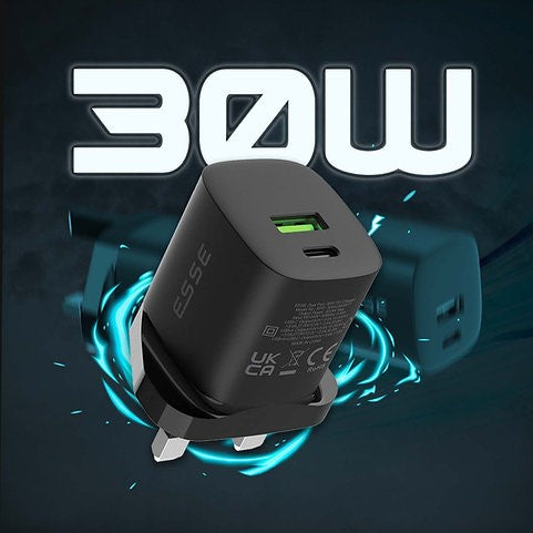 ESSE Novapulse PD 30W, Type-C, USB, GaN Wall Charger EPD-30WCBK8917