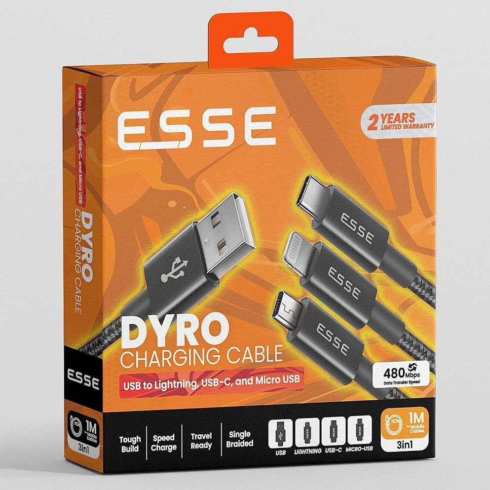 ESSE USB to Lightning, Type-C, Micro, 1m Charging Cable | Tanzania