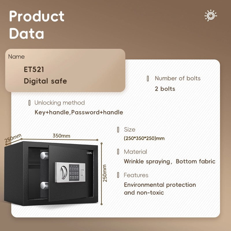 DELI Security Safe 35x25cm ET521 | Security safes in Dar Tanzania