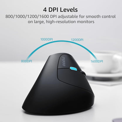 RAPOO EV250-Silent, Vertical Ergonomic Wireless Mouse
