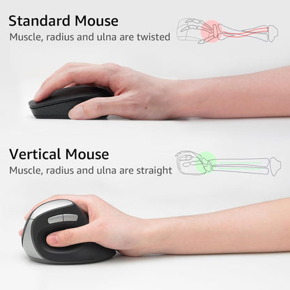 RAPOO EV250-Silent, Vertical Ergonomic Wireless Mouse