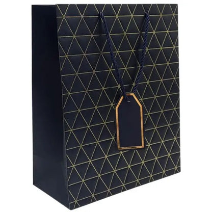 Black with gold triangles Gift Bag Large | Gift bags in Dar Tanzania